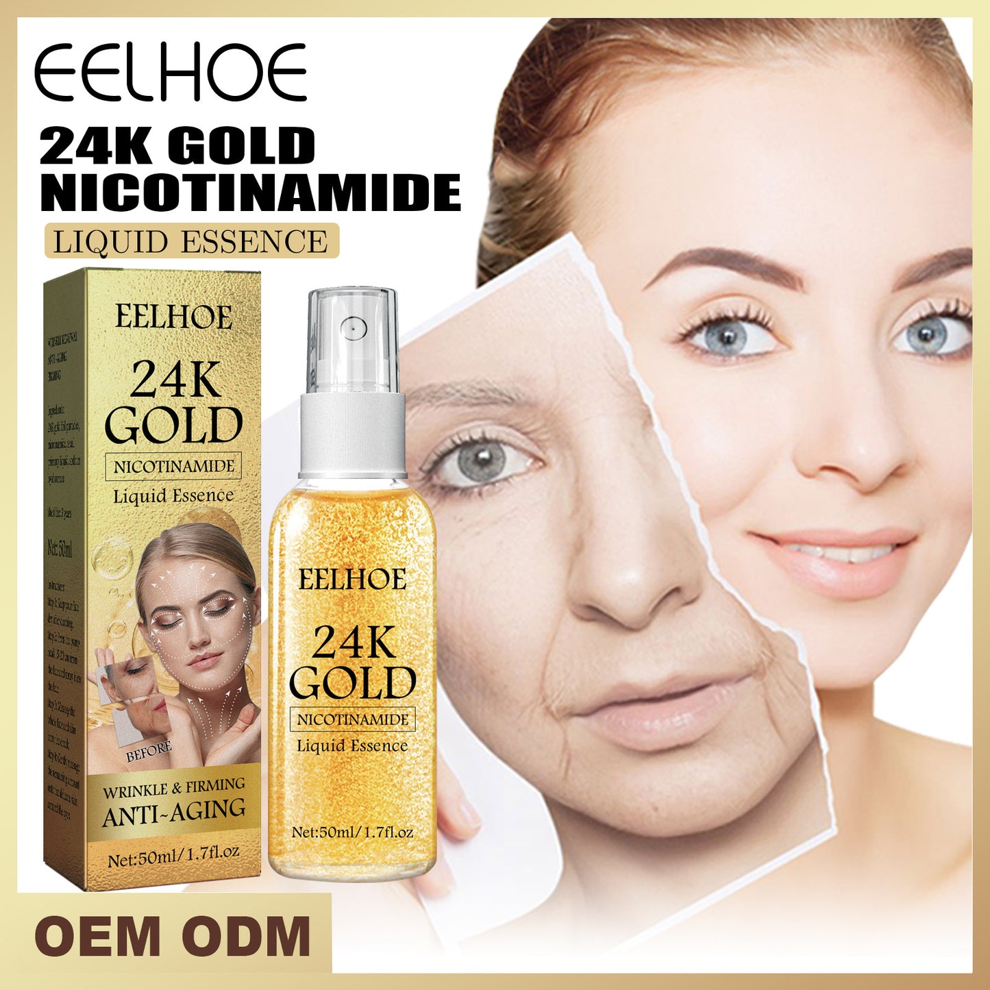 EELHOE 24K Gold Collagen Serum Reduces Fine Lines and Enhances Skin