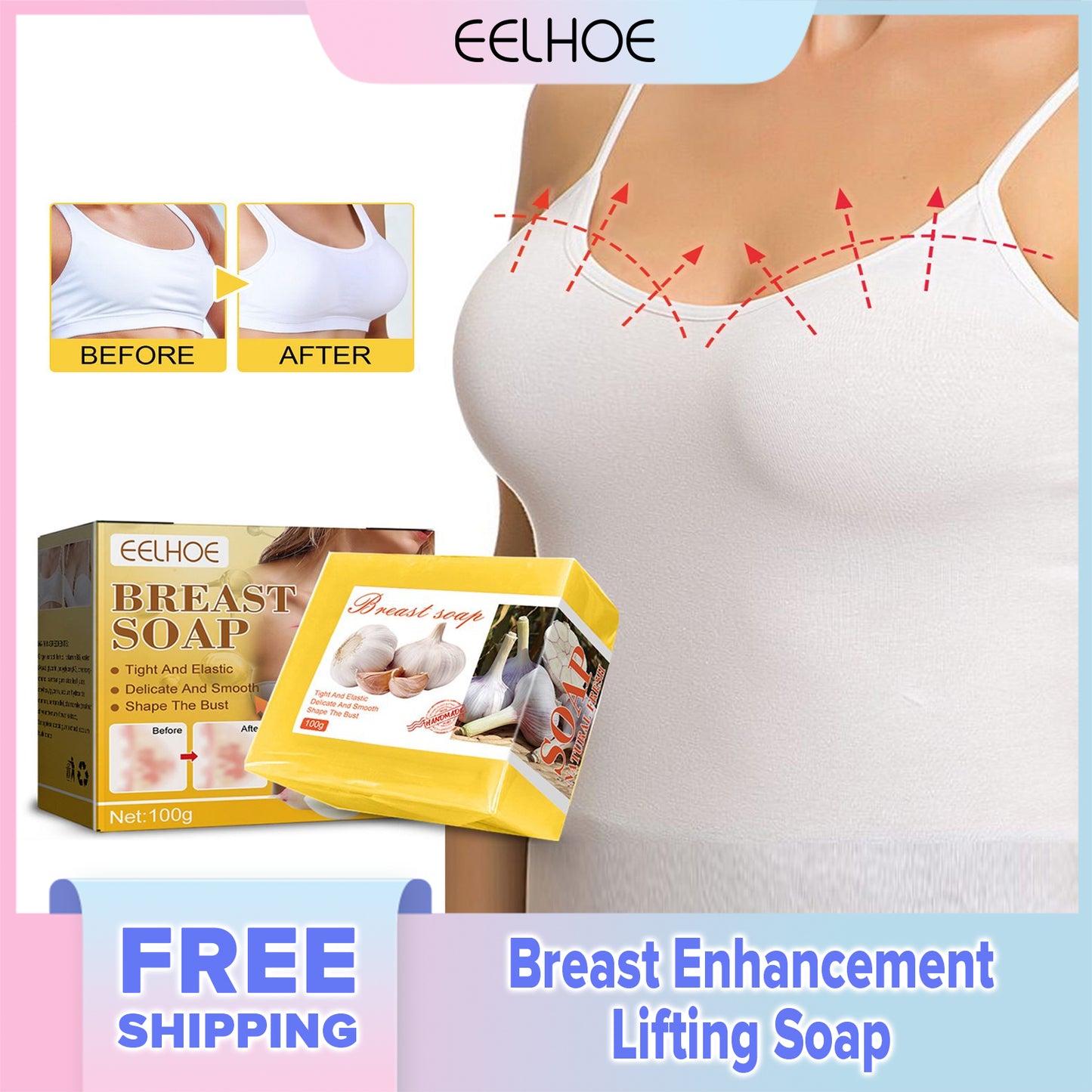 EELHOE Breast Enhancement Lifting Soap Breast Enlarge Firming Increase Elasticity Enhancer Breast Soap for Women Breast Care(100g)