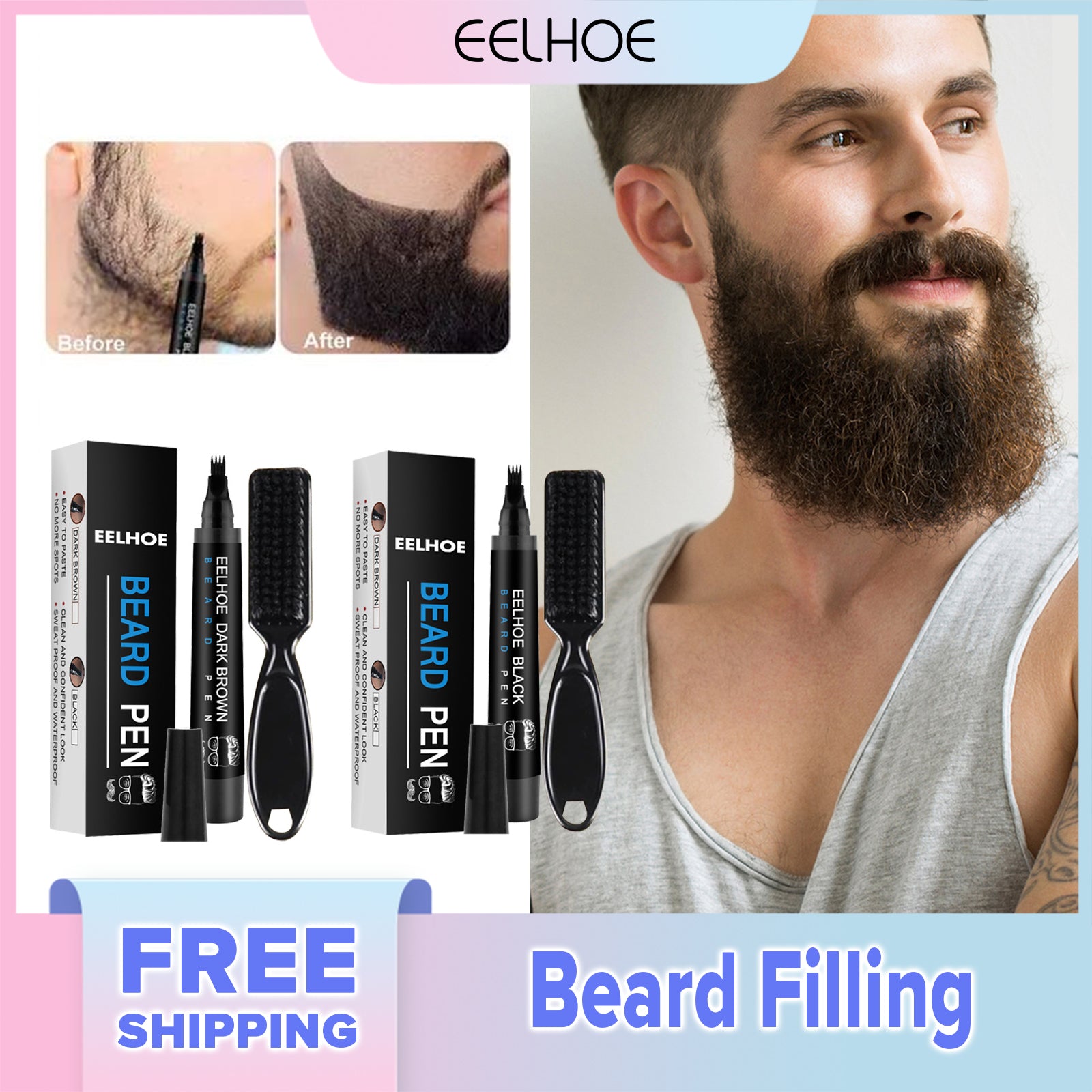 Eelhoe Beard Filler With Pen And