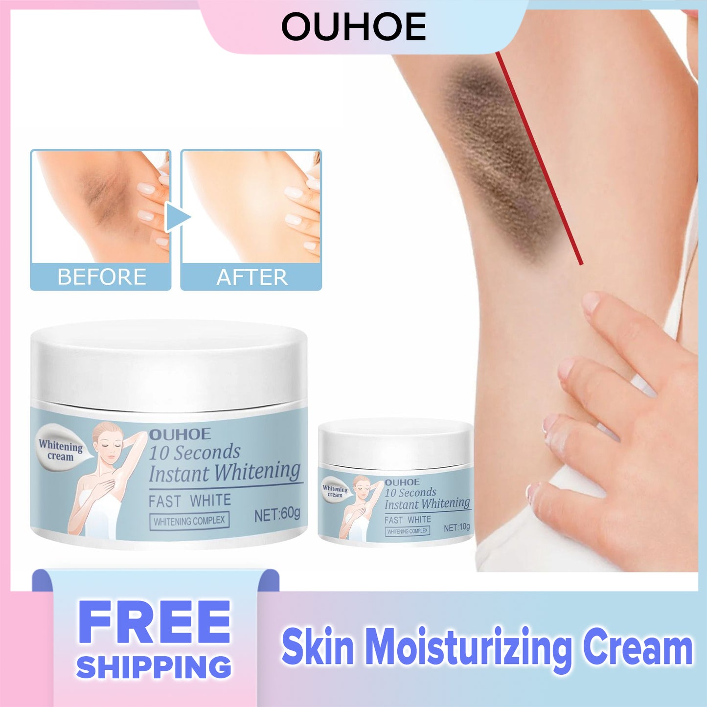 OUHOE Skin Moisturizing Cream, Brighten Skin Fade melanin,Intimate Area Dark Spot Remover Corrector For Body, Hydrating Moisturizer
