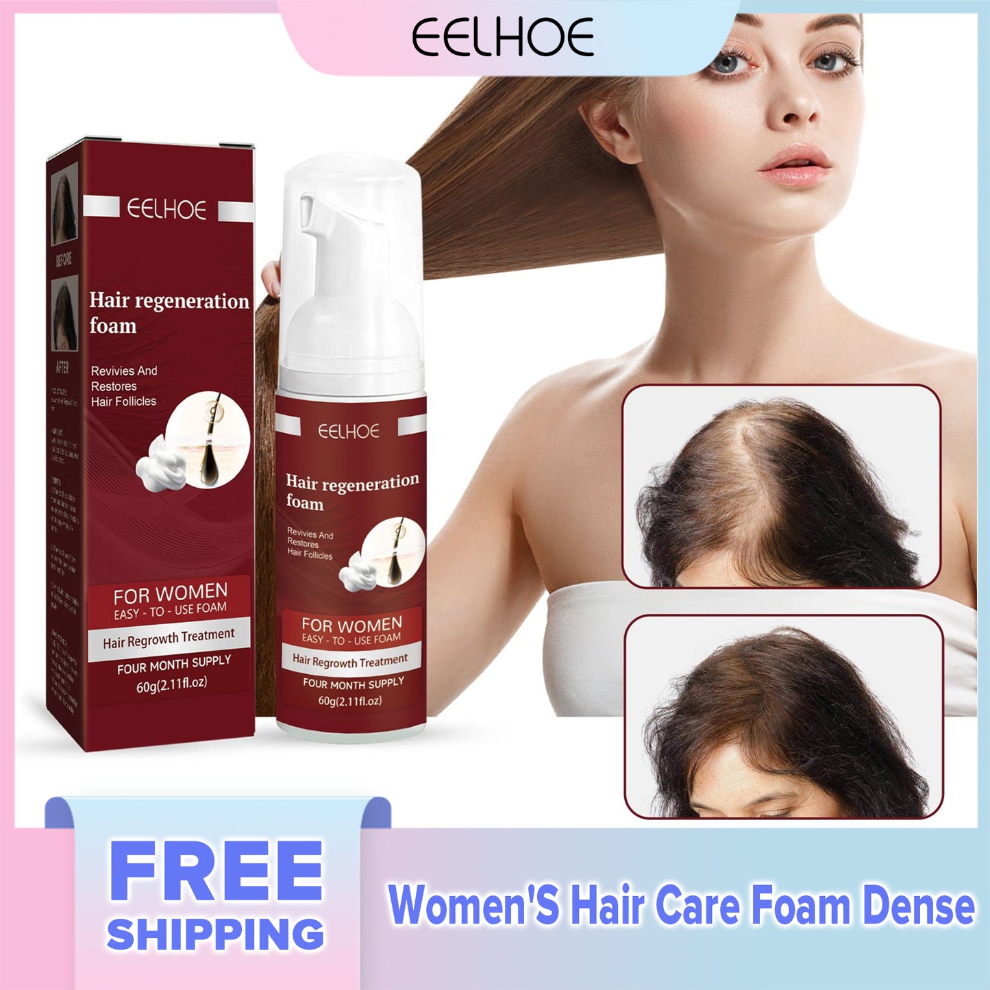 EELHOE Women'S Hair Care Foam Dense Hair Firming Deep Repairing Hair Root Hair Follicle Moisturizing Care Foam(60g)