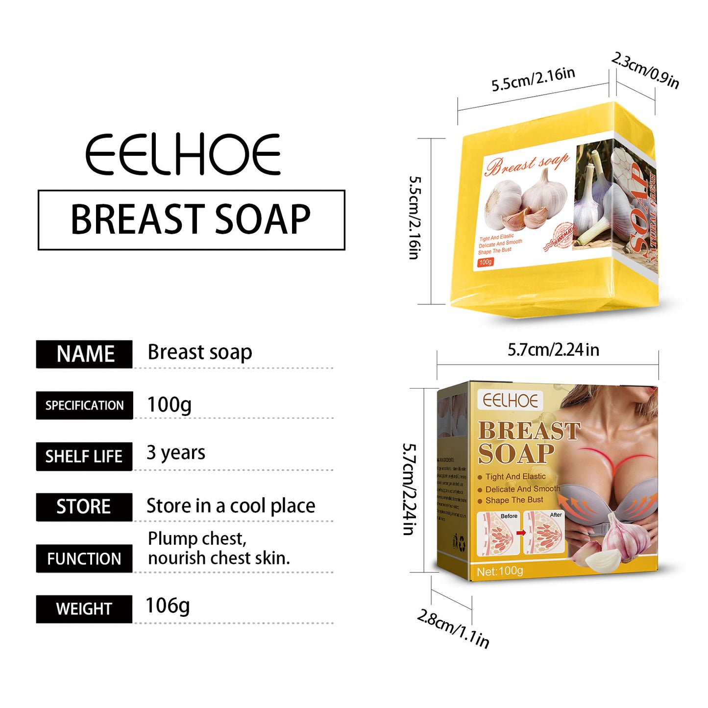 EELHOE Breast Enhancement Lifting Soap Breast Enlarge Firming Increase Elasticity Enhancer Breast Soap for Women Breast Care(100g)