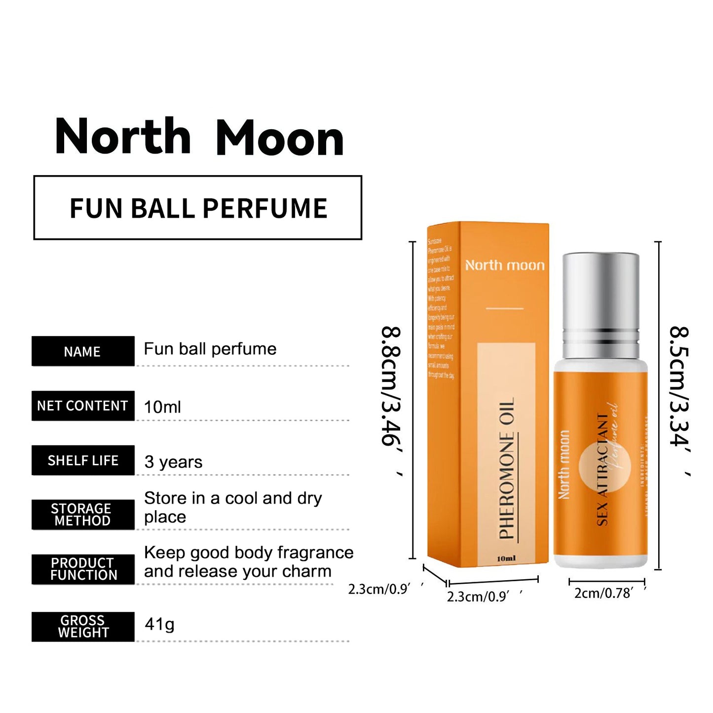 North Moon Pheromone Oil Roll On Stimulating Fragrance Flirting Sexual Attraction Erotic Perfume Glamour Fragrances for Men and Women(10ml)