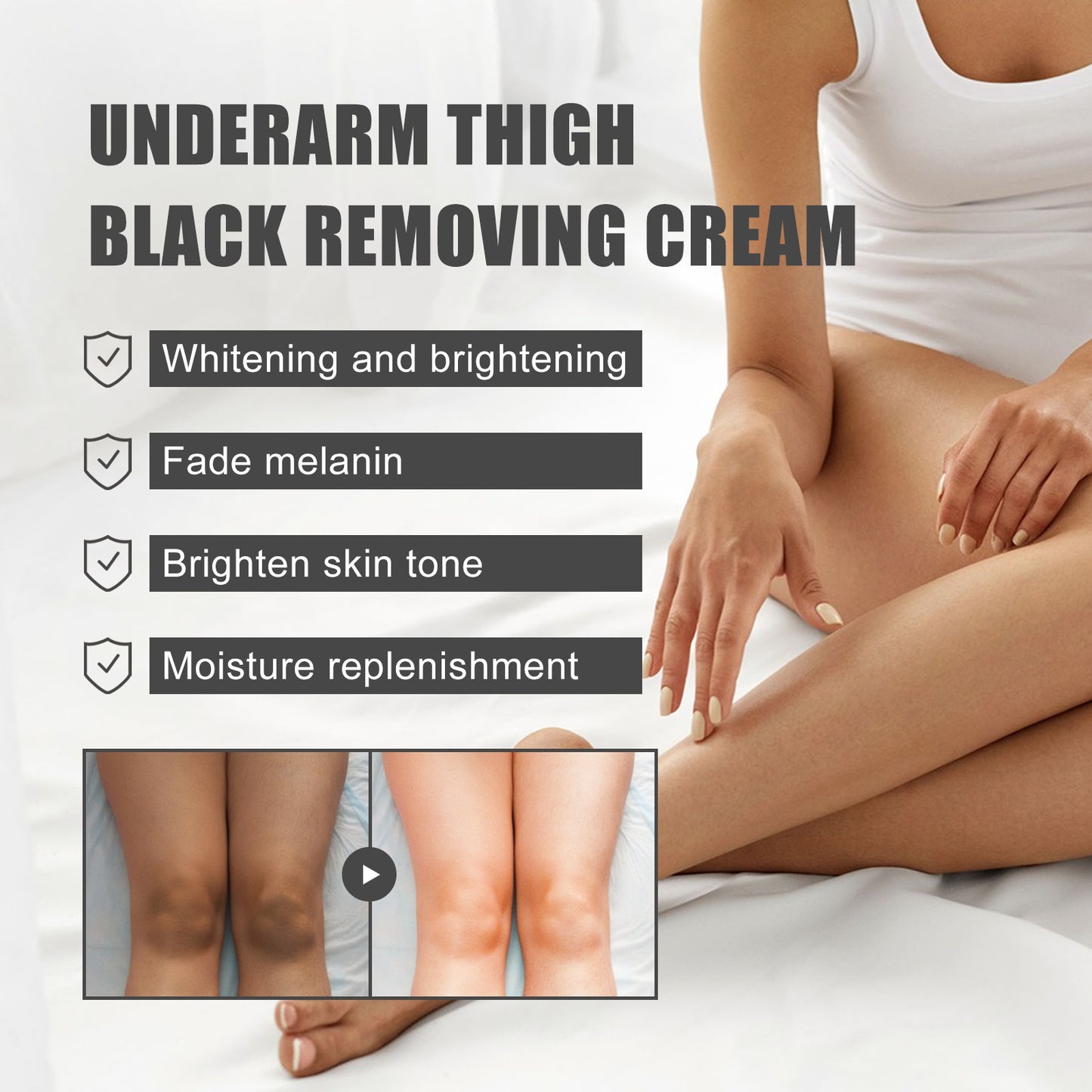 Jaysuing Body Whitening Cream Private Parts Dark Underarm Bleaching Moisturizer Remove Melanin Neck Knees Elbow Brighten Lotion(30ml)