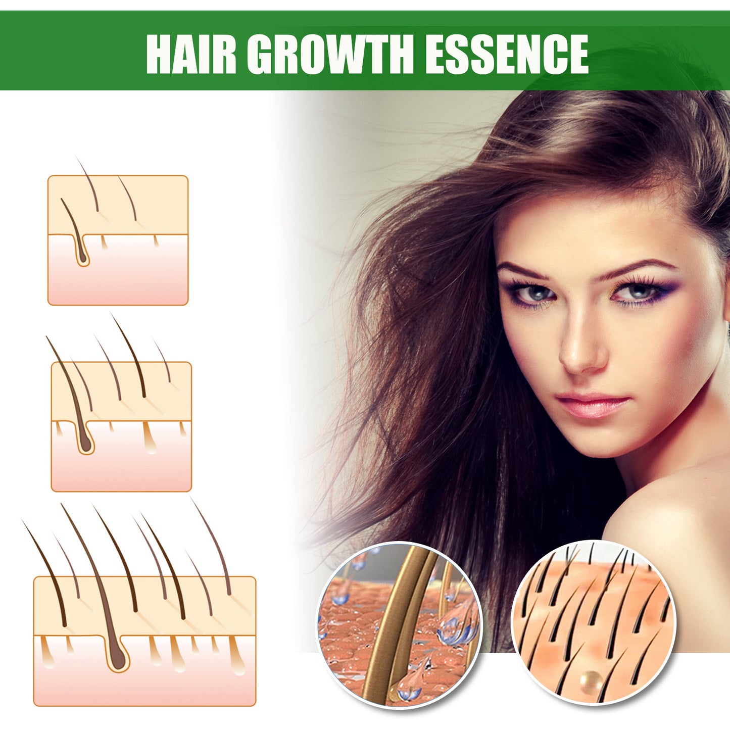 EELHOE Ginger Hair Growth Spray Scalp Massage Moisturizing Dense Care Hair Care Nutrition spray (30ml)