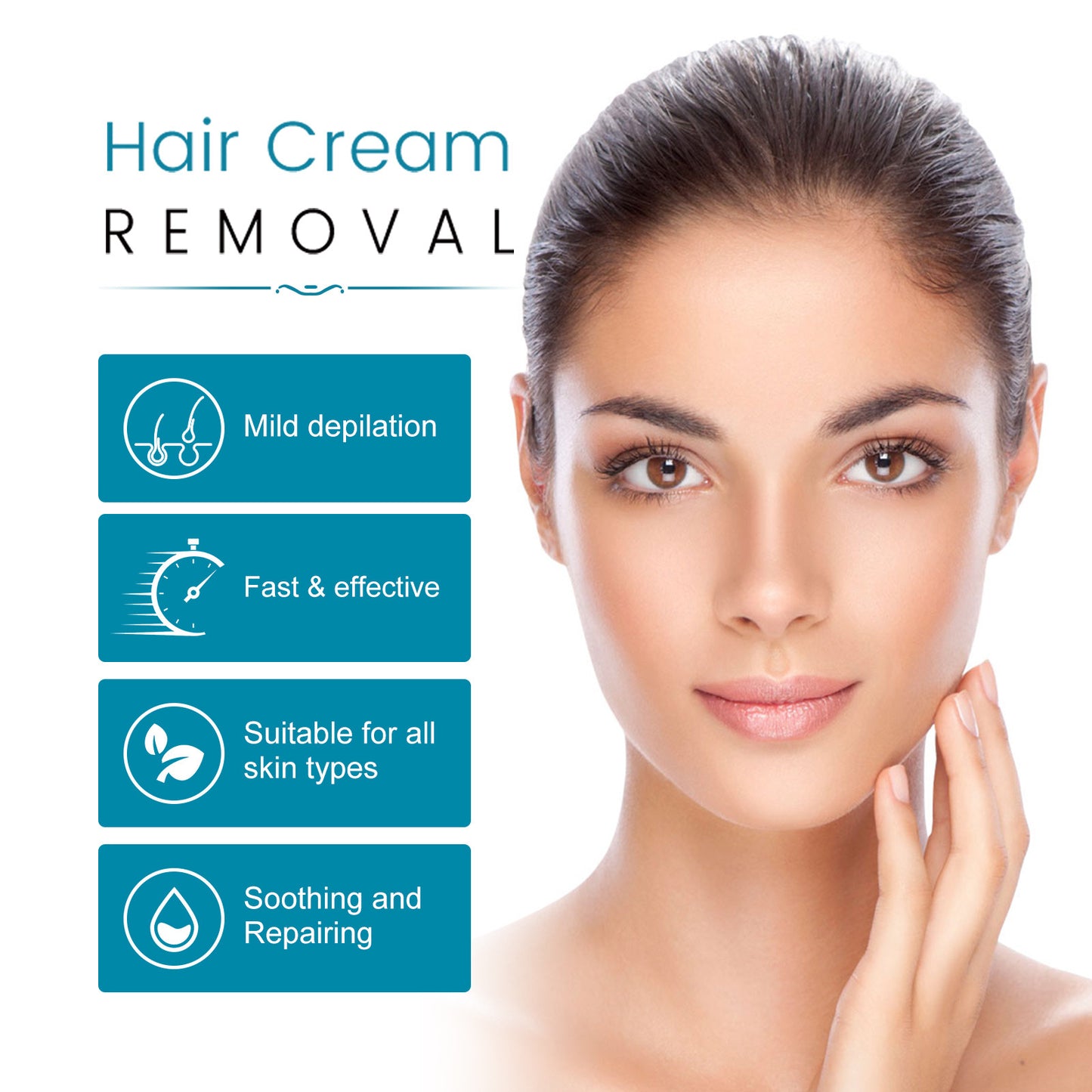 EELHOE Hair Removal Cream Lip Hair, Leg Hair, Arm Underarm Skin, Hair Gentle, Moisturizing, and Cleaning Hair Removal Cream(50g)