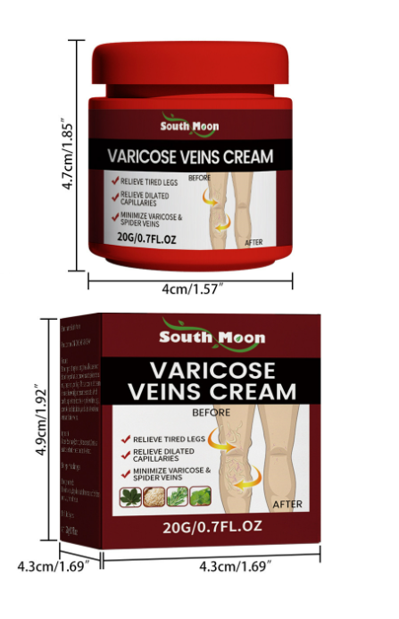 South Moon Varicose Veins Treatment Cream Phlebitis Spider Pain Relief Ointment Medical Plaster Soothing Choroid Spray for Foot Care