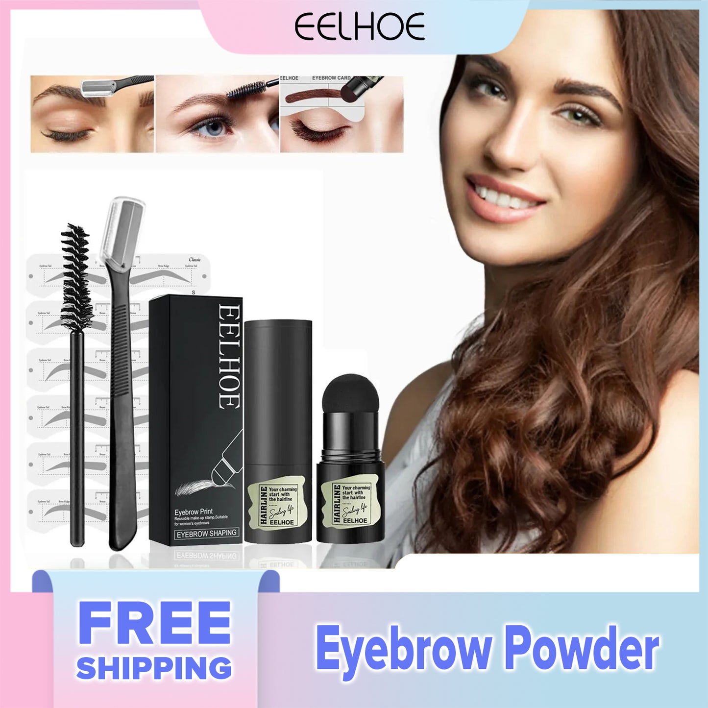 EELHOE Eyebrow Powder Waterproof, Sweatproof, No Makeup