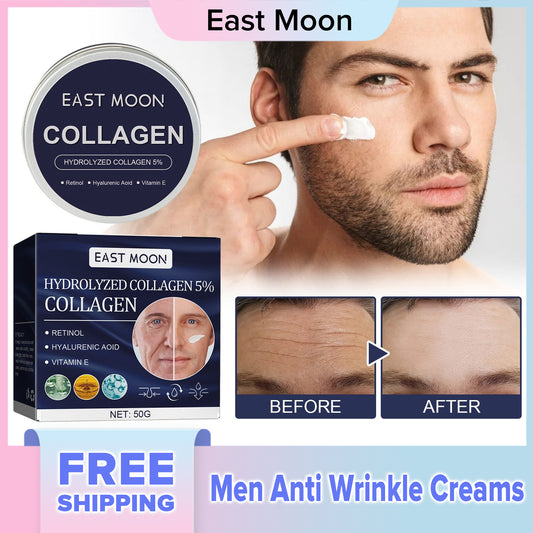 East Moon Men Anti Wrinkle Creams Collagen Anti Aging Face Cream Firming Moisturizing Hyaluronic Acid Cream Facial Care(50g)