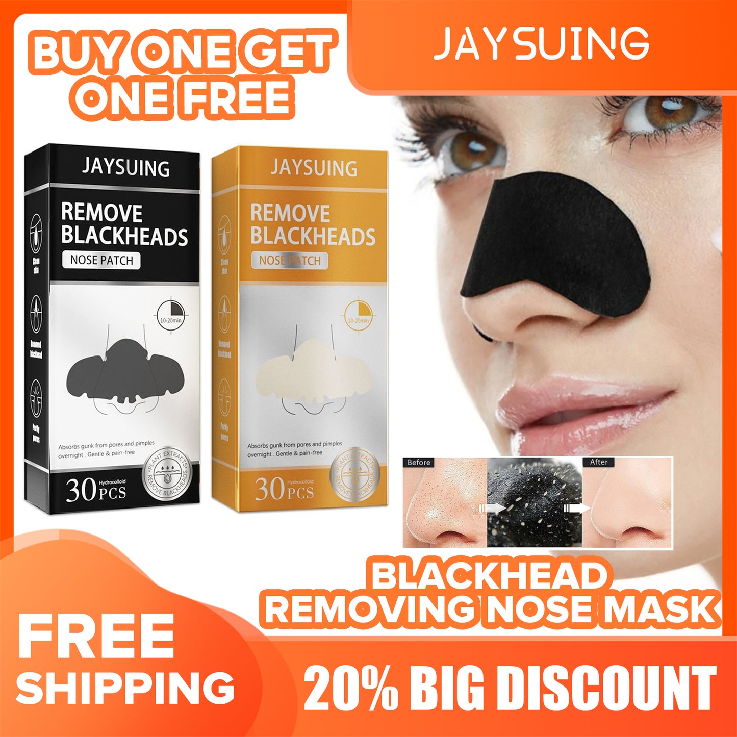 Jaysueing For Removing Blackheads Removing Blackheads Closing Pores And Absorbing Blackheads Nasal Membrane(30pcs)