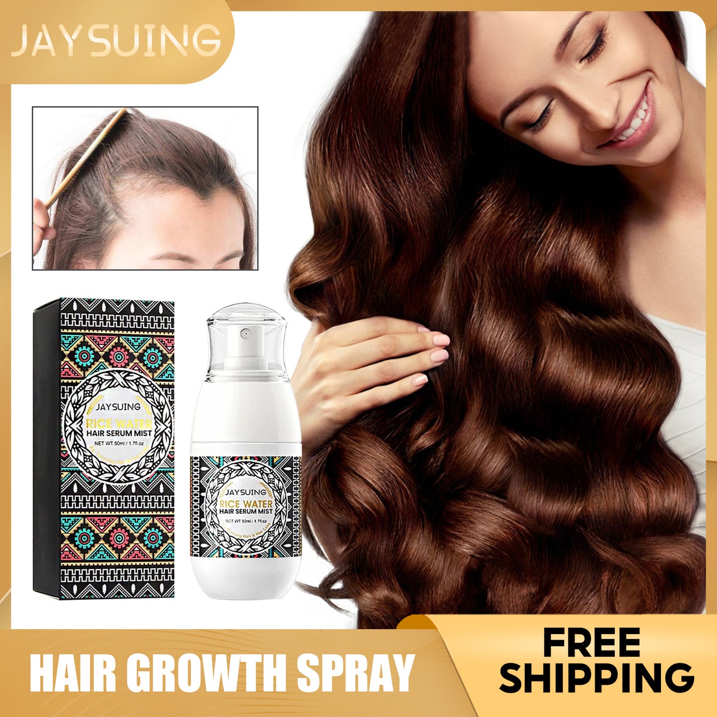 Jaysuing Hair Growth Spray Moisturizing Nourishing Thicken Hair Care Essential Oil Anti Hair Loss Spray Scalp Treatment For Men Women