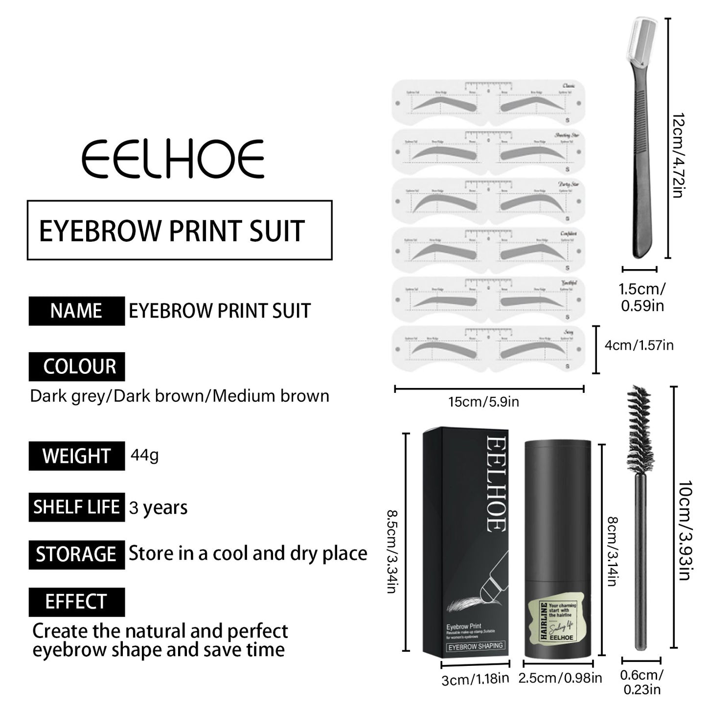 EELHOE Eyebrow Powder Waterproof, Sweatproof, No Makeup