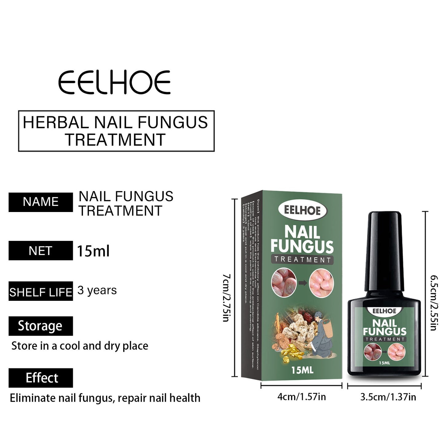 EELHOE Nail Onycho Liquid Repairs Nail Onychomycetitis Bacteriostatic Thickening Soft Nail