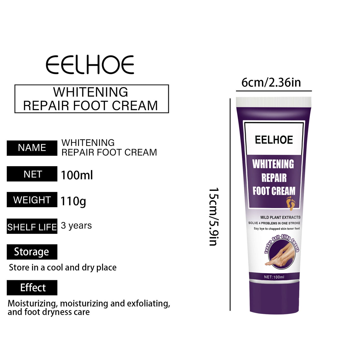 EELHOE Foot Cream Moisturizing Moisturizing Exfoliating Foot Care
