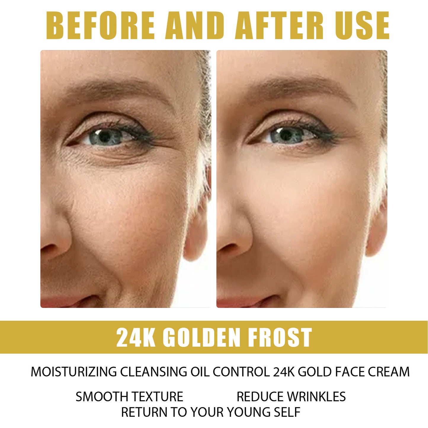 EELHOE 24K Gold Repair Cream Firms Loose Skin Lighten Fine Lines Hydrate Moisturize Skin Rejuvenation Cream