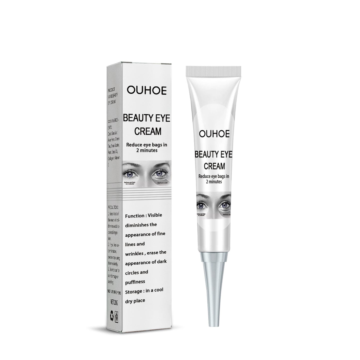 OUHOE Anti Aging Eye Cream Whitening Moisturizing Nourishing Dark Circles Bags Puffiness Remover Anti Wrinkles Essence Eye Care Cream(20g)