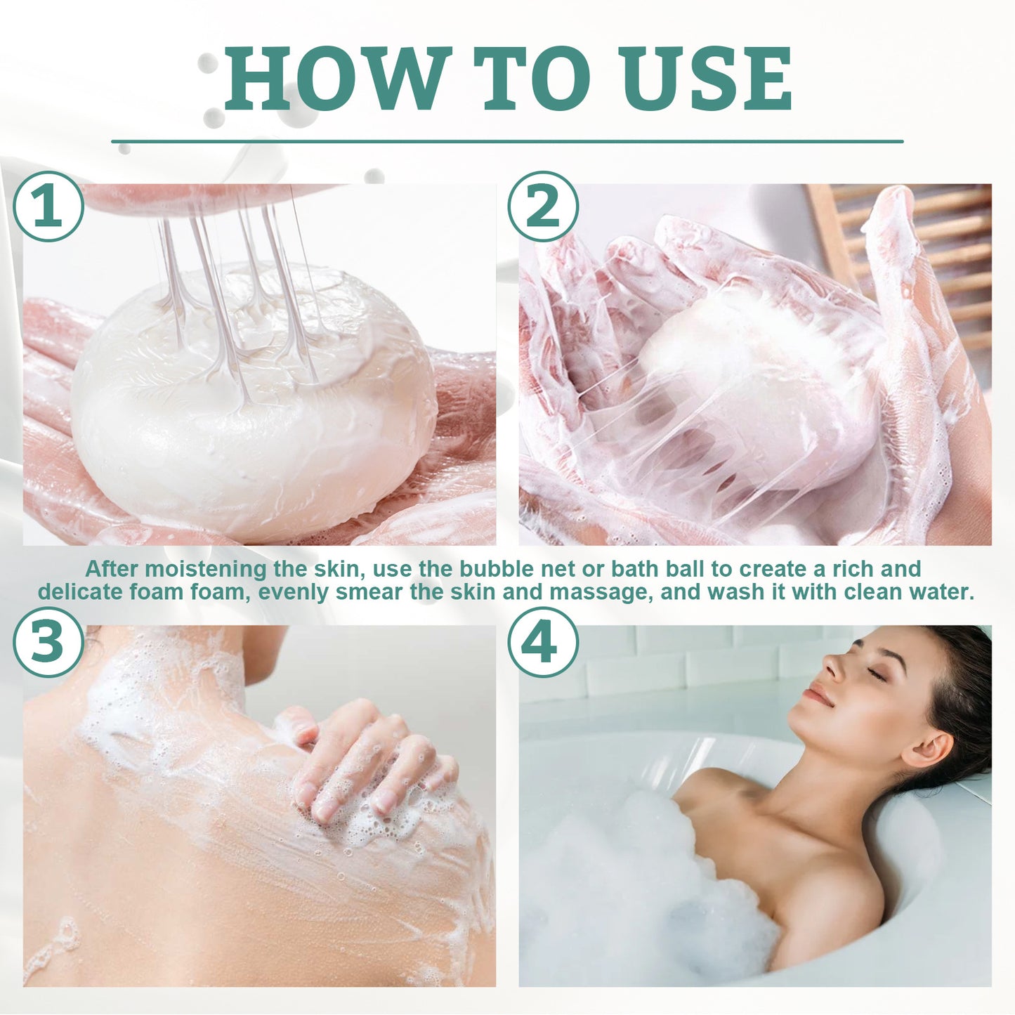 EELHOE Goat Milk Protein Anti-Mite Bath Soap Deep Cleans and Repairs Skin