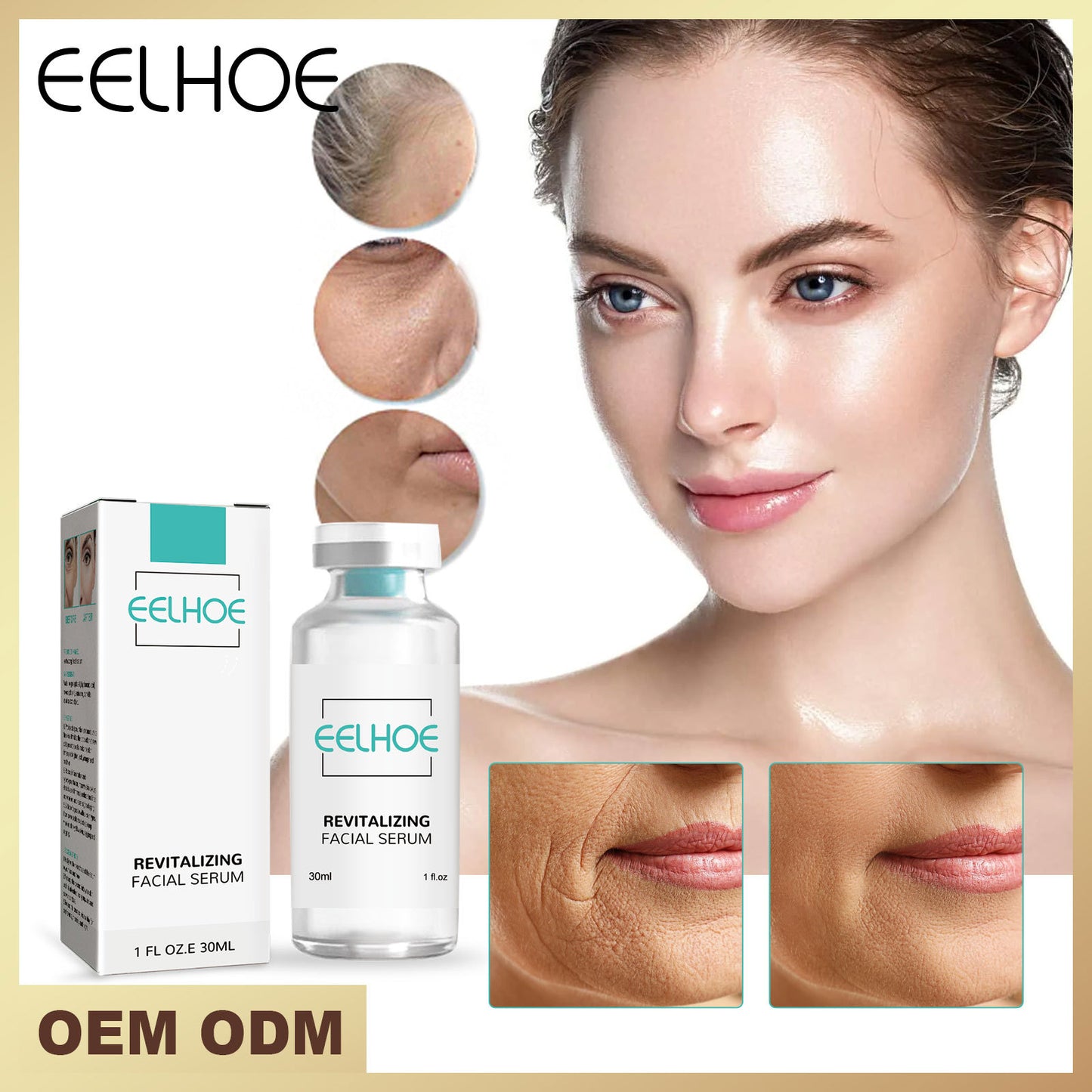 EELHOE Instant Wrinkle Remover Serum Vitamin C Anti-Aging Moisturizing Lifting Firming Skin Fade Fine Lines Face Essence(30ml)