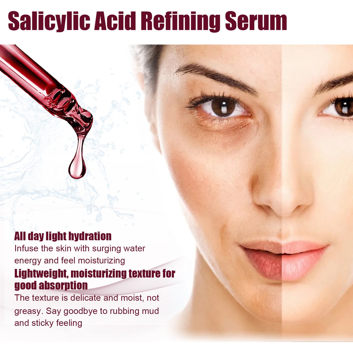 EELHOE Salicylic Exfoliant Facial Serum Facial Serum for Brightening Exfoliating and Hydrating(30ml)