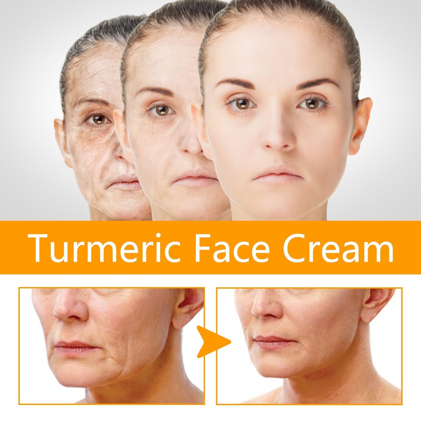 Jaysuing Turmeric Facial Cream Moisturizing & Skin Repairing Cream for Firming Whitening Face and Lightening Wrinkles All Skin Types(50g)