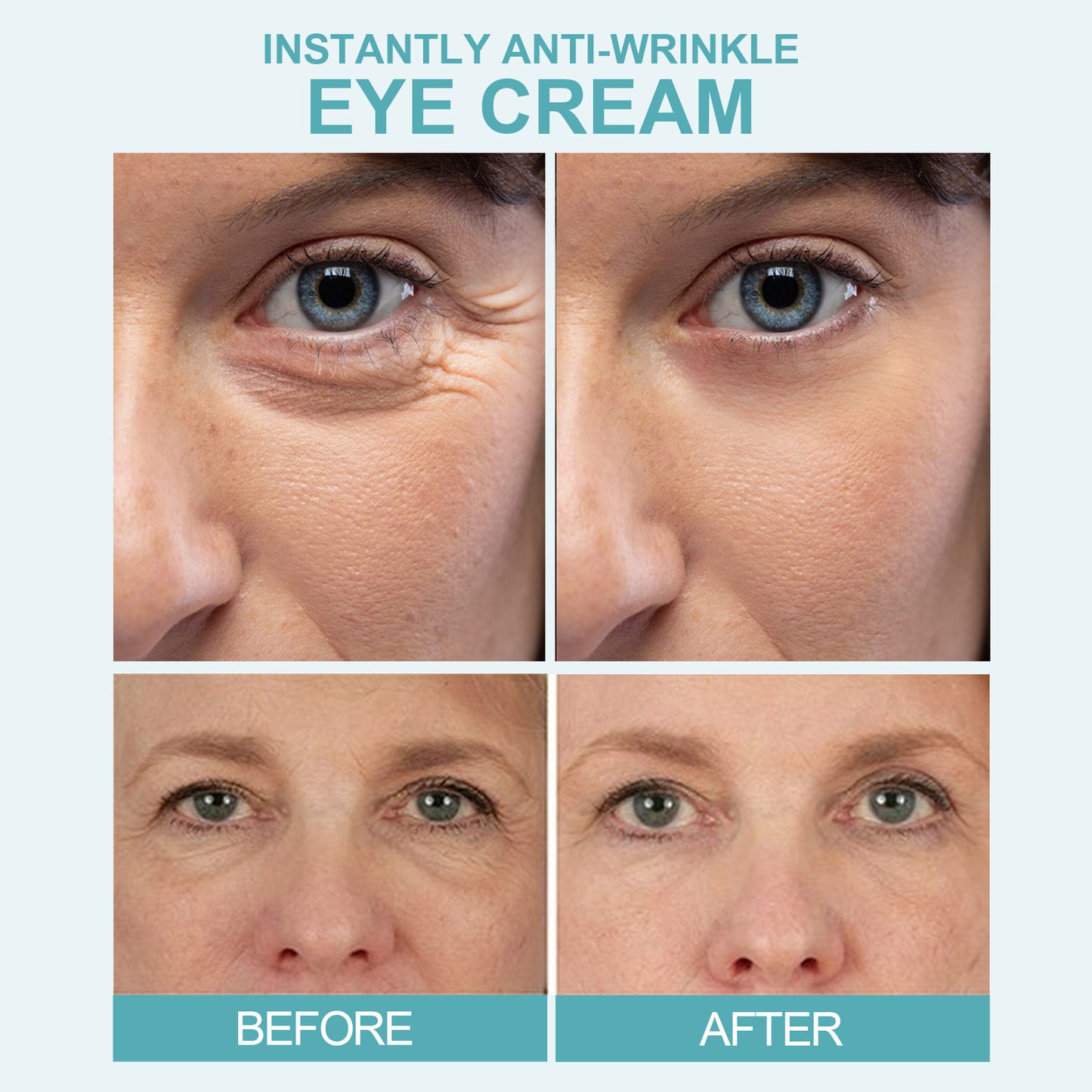 EELHOE Anti Wrinkle Eye Cream Fade Fine Lines Reduce Puffiness Dark Circle Remover Moisturizing Brighten Anti Aging Firming Eye Serum(5pcs)