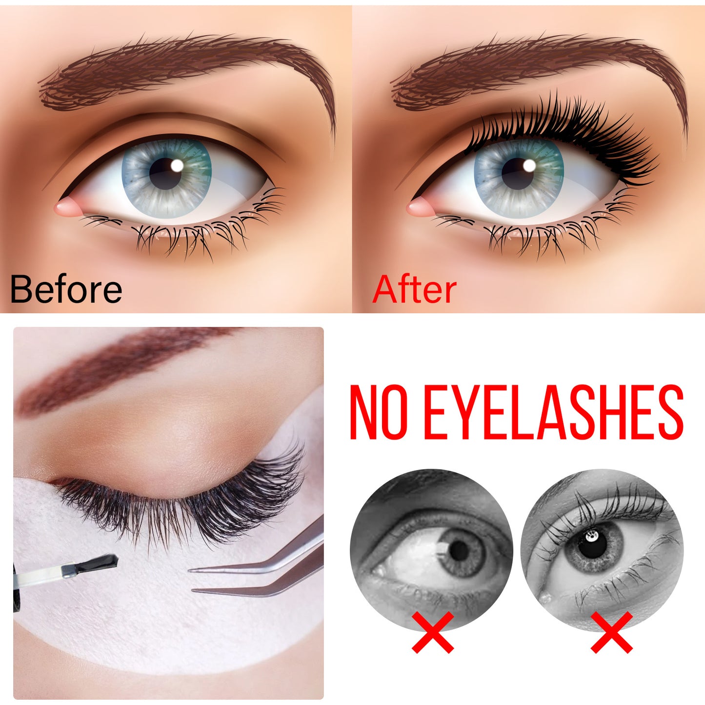 EELHOE 15ml Clear Super Strong Hold Eyelash Glue for Sensitive Eyes Lash