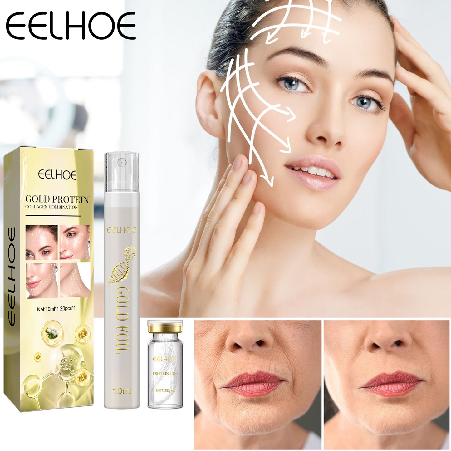 EELHOE Protein Line Fade Fine Lines & Wrinkles Facial Sculpting Lifting Firming (1 Box)