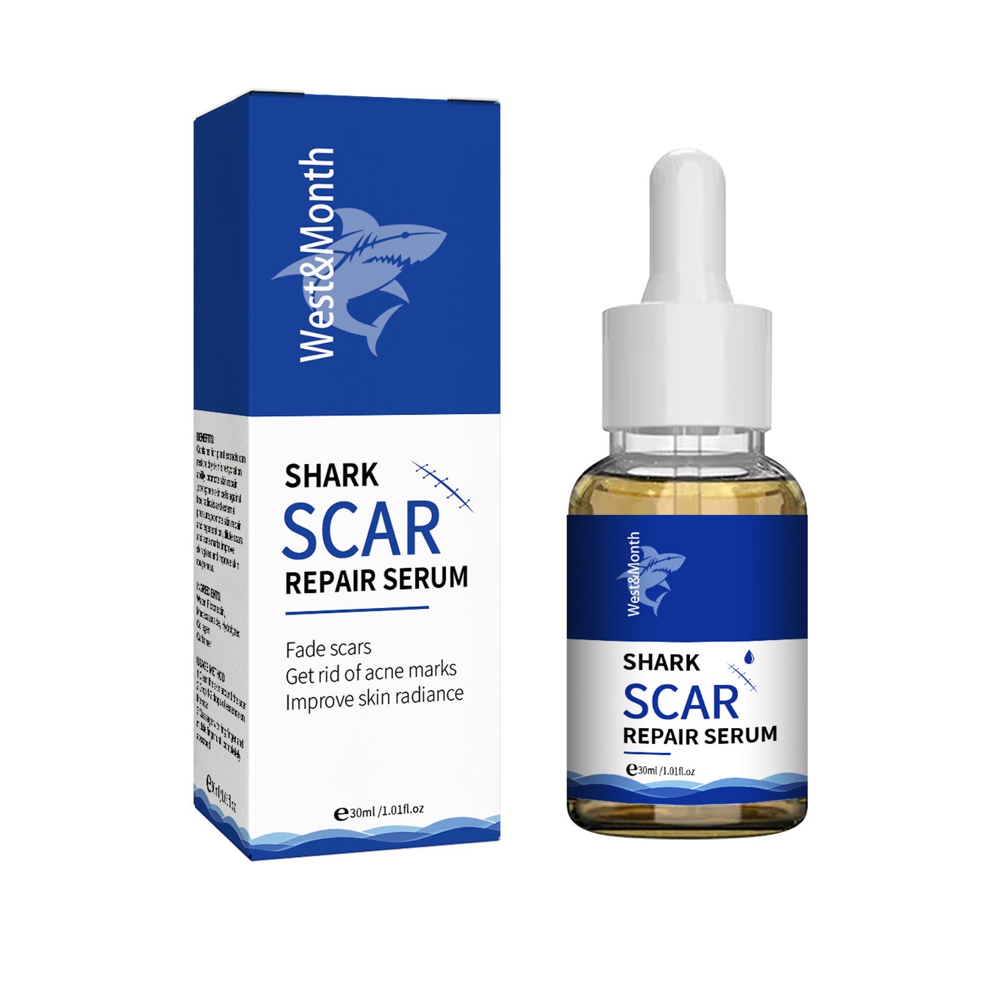West&Month Scar Repair Essence Fade Concave And Convex Scars Repair Pockmarks Pit Pockmarks Tender And Smooth Skin Essence(30ml)