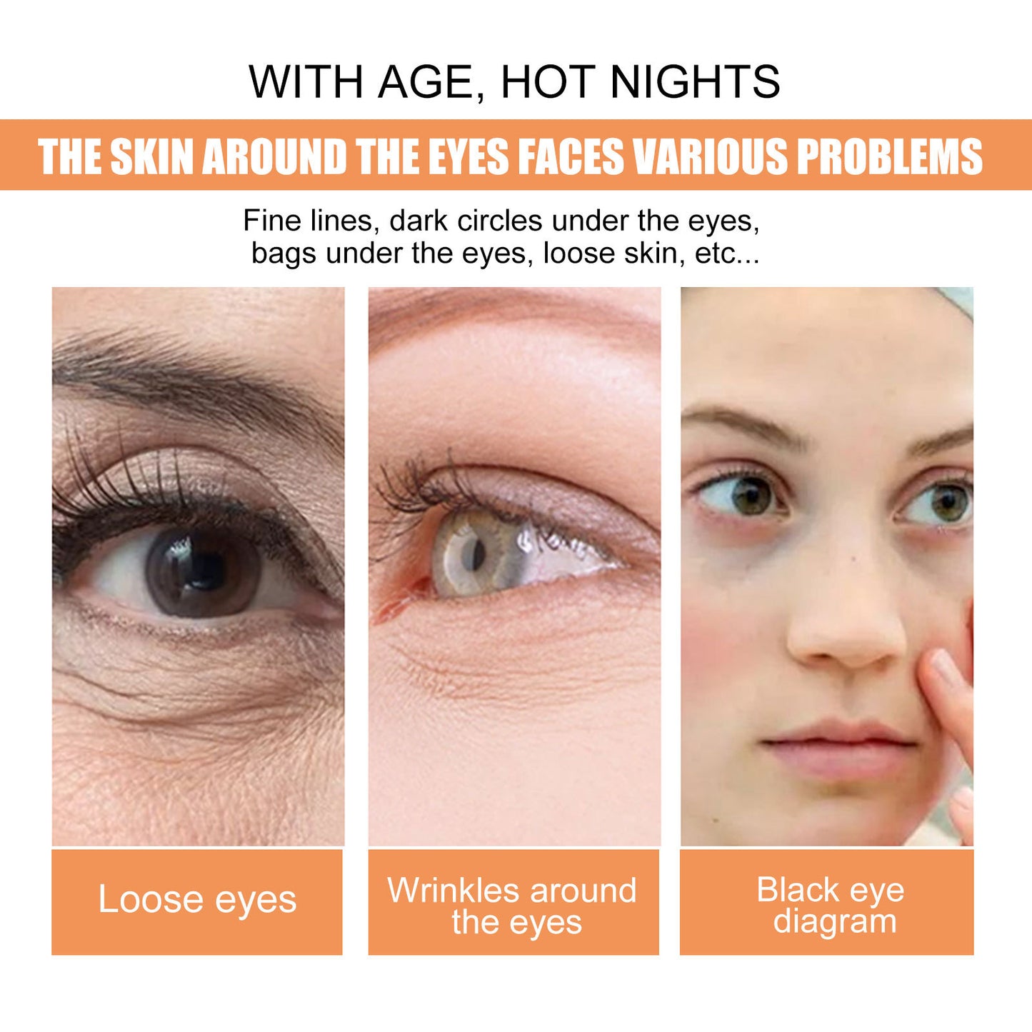 EELHOE Turmeric Firming Eye Cream Remove Eye Bags Dark Circles Anti Wrinkle Fade Fine Lines Moisturizing Brighten Whitening Eye Cream(15ml)