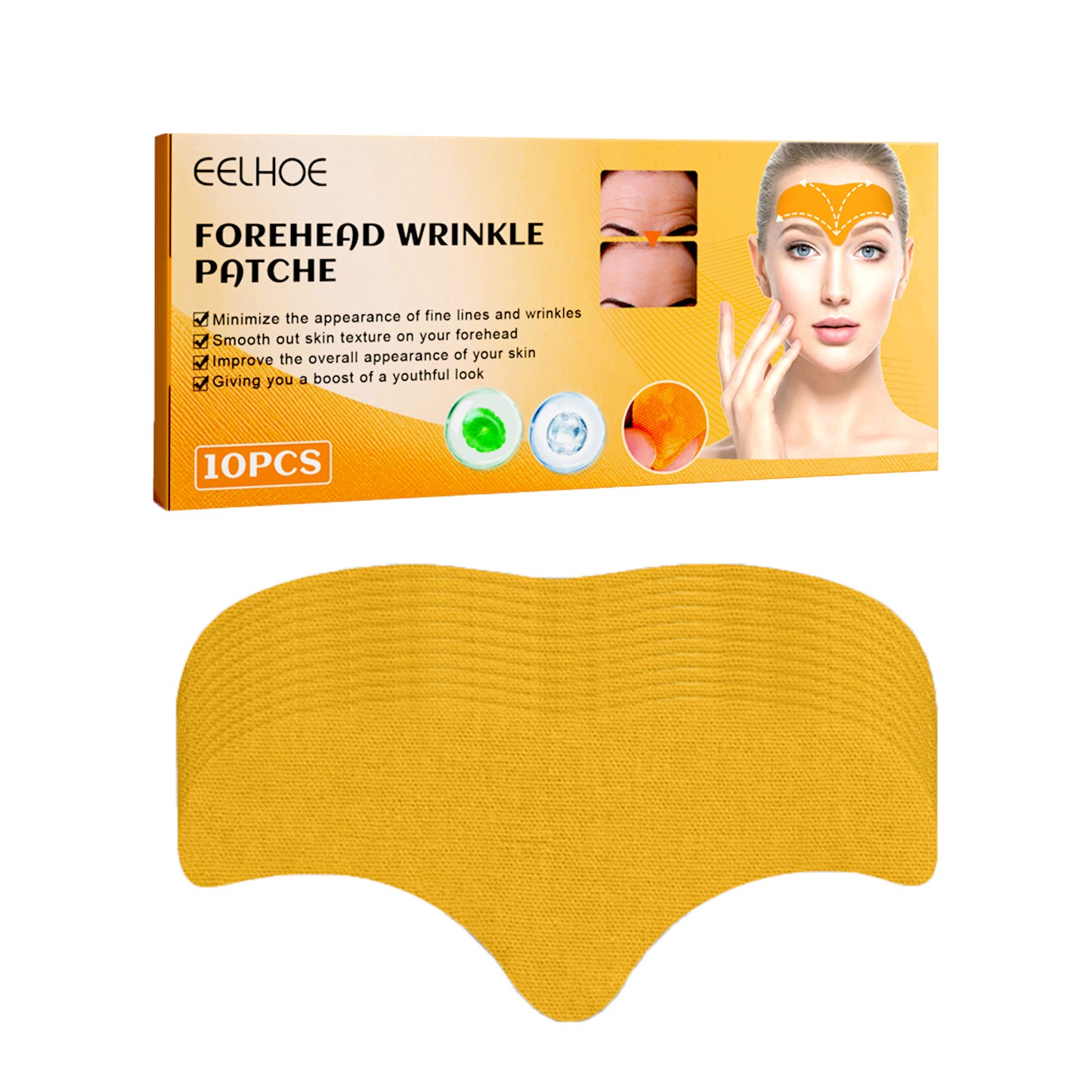 EELHOE Forehead Wrinkle Patch To Fade, Smooth Wrinkles, Lift And Tighten Facial Skin Anti Wrinkle Patch (10pcs)