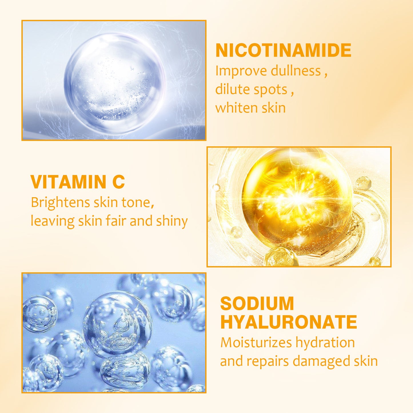 OUHOE Vitamin C Serum VC Essence Desalination Fine Grain Moisturizing and Skin Sparkle