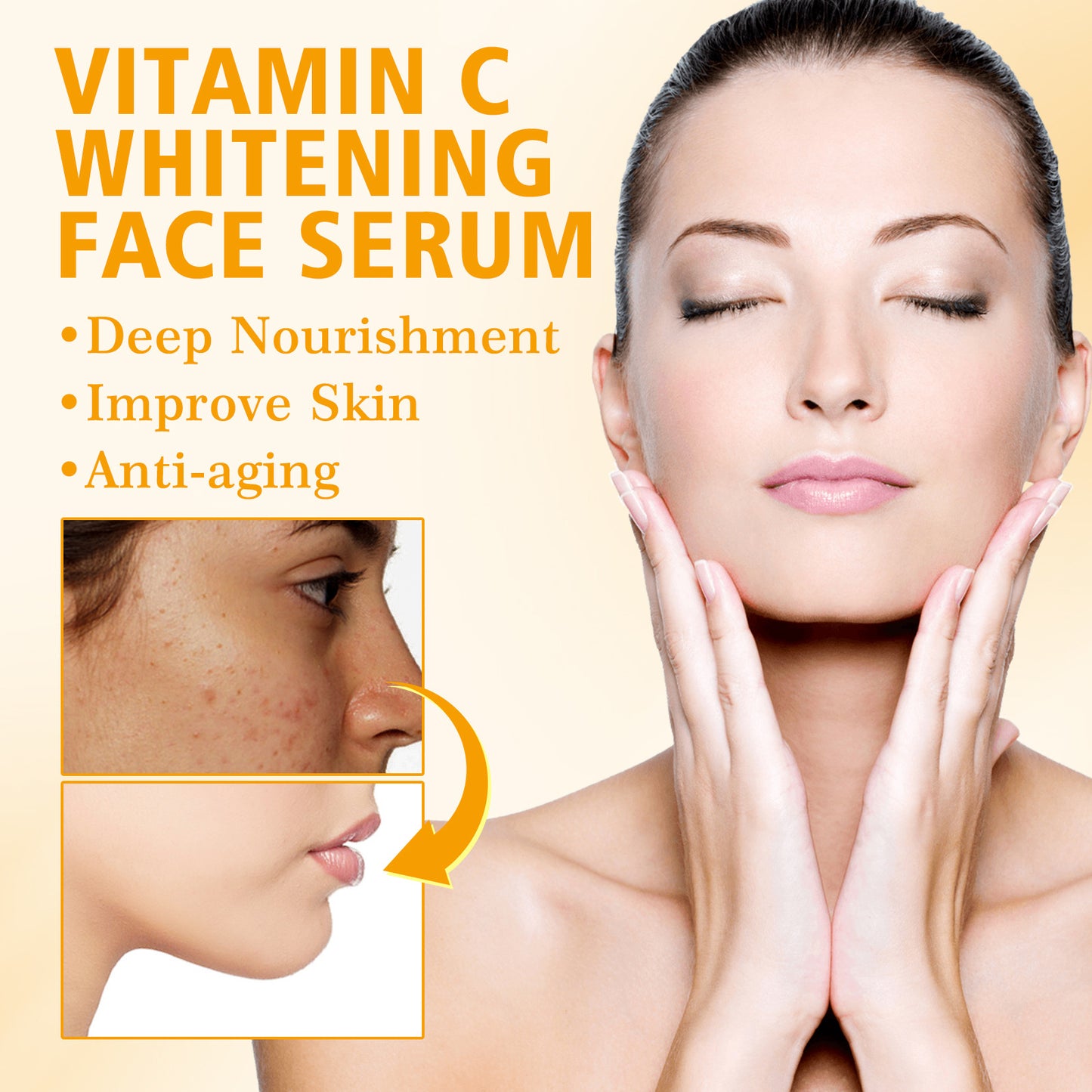 OUHOE Vitamin C Serum VC Essence Desalination Fine Grain Moisturizing and Skin Sparkle