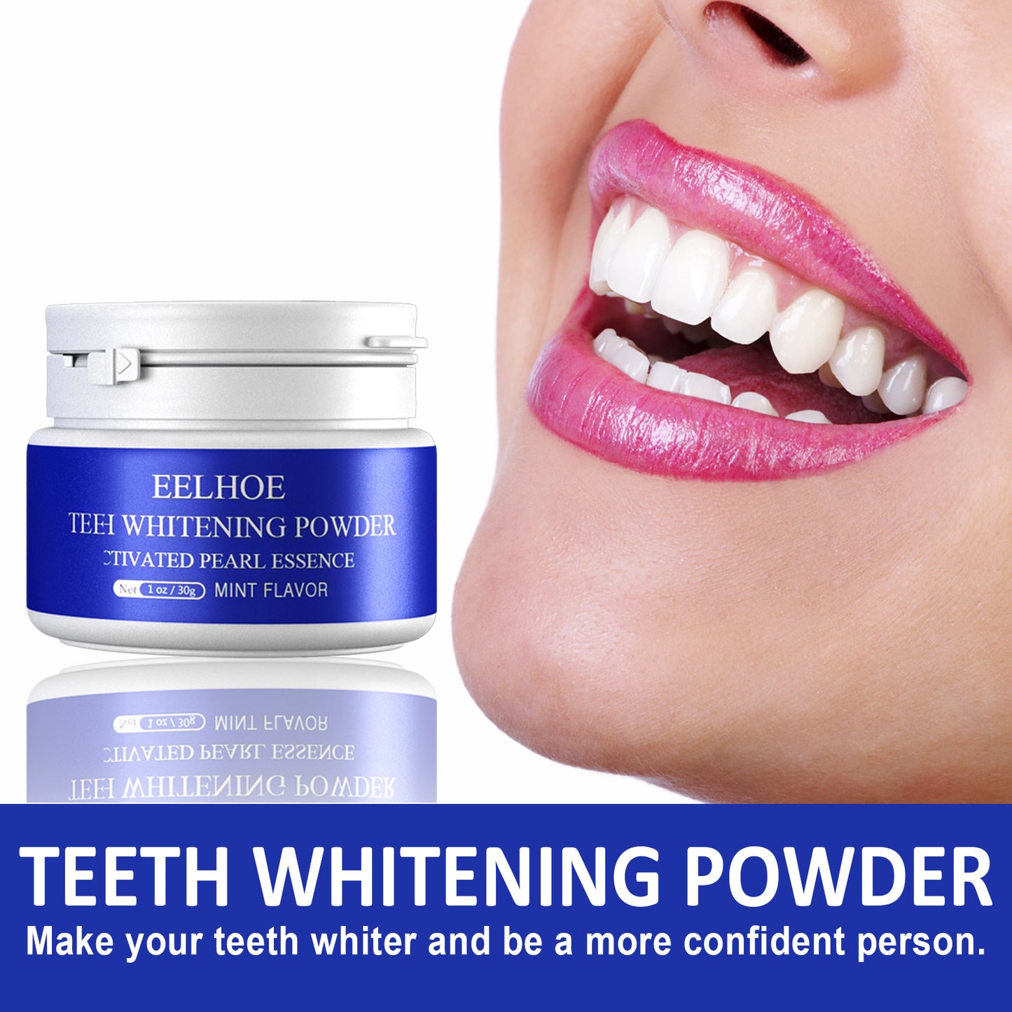 EELHOE Teeth Whitening Powder Tea Coffee Wine & Smoking Stain Remover for a Healthier Whiter Smile(30g)